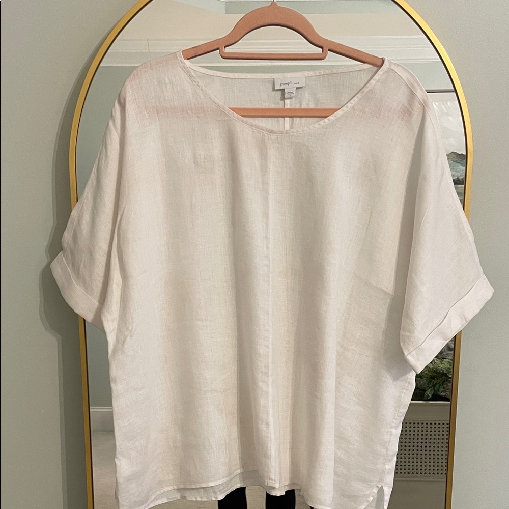 J. Jill White Linen Women's Blouse